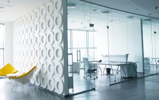 contemporary glass office partitions