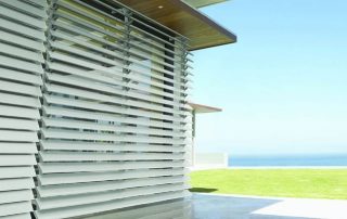 white aluminium louvres in a home